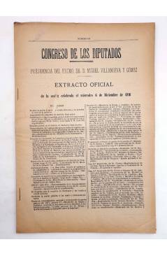 Muestra 3 de CONGRESO DE LOS DIPUTADOS. EXTRACTO OFICIAL LOTE DE 6. NÚMS 106 A 111. Del 4-9 Dic 1916. Madrid 1916