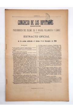 Muestra 5 de CONGRESO DE LOS DIPUTADOS. EXTRACTO OFICIAL LOTE DE 6. NÚMS 106 A 111. Del 4-9 Dic 1916. Madrid 1916