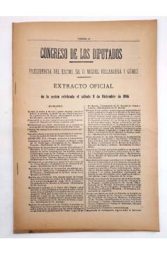 Muestra 6 de CONGRESO DE LOS DIPUTADOS. EXTRACTO OFICIAL LOTE DE 6. NÚMS 106 A 111. Del 4-9 Dic 1916. Madrid 1916