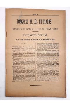 Muestra 3 de CONGRESO DE LOS DIPUTADOS. EXTRACTO OFICIAL LOTE DE 10. NÚMS 113 A 122. Del 11 al 21 Dic 1916. Madrid 1916