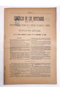 Muestra 4 de CONGRESO DE LOS DIPUTADOS. EXTRACTO OFICIAL LOTE DE 10. NÚMS 113 A 122. Del 11 al 21 Dic 1916. Madrid 1916
