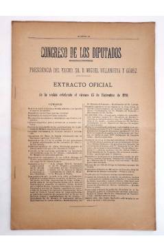 Muestra 5 de CONGRESO DE LOS DIPUTADOS. EXTRACTO OFICIAL LOTE DE 10. NÚMS 113 A 122. Del 11 al 21 Dic 1916. Madrid 1916