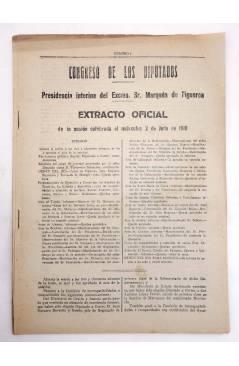 Muestra 5 de CONGRESO DE LOS DIPUTADOS. EXTRACTO OFICIAL LOTE DE 10. NÚMS 1 A 10. Del 25/06 A 10/07 1919. Madrid 1919