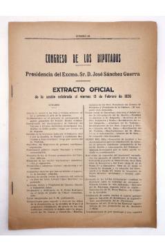 Muestra 3 de CONGRESO DE LOS DIPUTADOS. EXTRACTO OFICIAL LOTE DE 25. NÚMS 68 A 92. Del 12/02 al 23/03 de 1920. Madrid 19