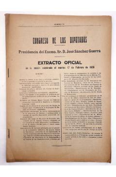Muestra 4 de CONGRESO DE LOS DIPUTADOS. EXTRACTO OFICIAL LOTE DE 25. NÚMS 68 A 92. Del 12/02 al 23/03 de 1920. Madrid 19