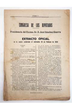 Muestra 5 de CONGRESO DE LOS DIPUTADOS. EXTRACTO OFICIAL LOTE DE 25. NÚMS 68 A 92. Del 12/02 al 23/03 de 1920. Madrid 19