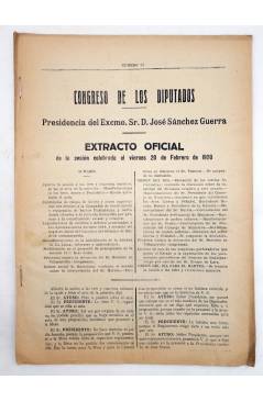 Muestra 7 de CONGRESO DE LOS DIPUTADOS. EXTRACTO OFICIAL LOTE DE 25. NÚMS 68 A 92. Del 12/02 al 23/03 de 1920. Madrid 19