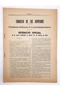 Muestra 8 de CONGRESO DE LOS DIPUTADOS. EXTRACTO OFICIAL LOTE DE 25. NÚMS 68 A 92. Del 12/02 al 23/03 de 1920. Madrid 19