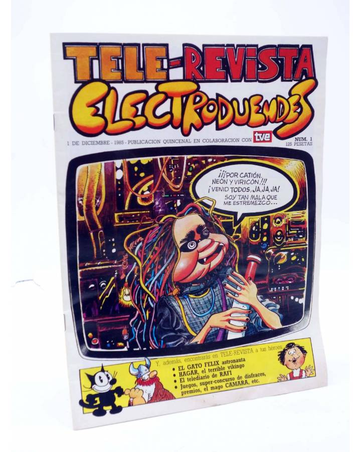 Cubierta de TELE-REVISTA ELECTRODUENDES 1. SOLO REVISTA (Vvaa) Urbión 1985. LA BOLA DE CRISTAL