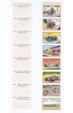 Cubierta de Serie 9 AUTOS DE CARRERAS. COMPLETA. 8 CROMOS EN UNA TIRA Circa 1960