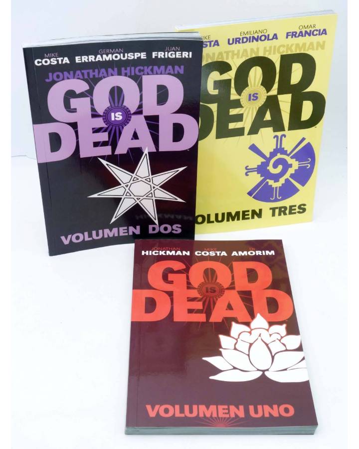 Cubierta de GOD IS DEAD VOLUMENES 1 2 3. COMPLETA (Hickman / Costa) Medusa 2015