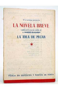 Contracubierta de LA NOVELA BREVE 5. LA BLANCA MANO DE DON TÍMIDO (Tomás Borrás) Ramón Fau 1949