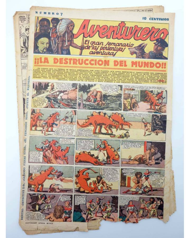 Cubierta de AVENTURERO. SEMANARIO DE LAS PORTENTOSAS AVENTURAS Nº 7 (Vvaa) Hispano Americana 1935. ORIGINAL