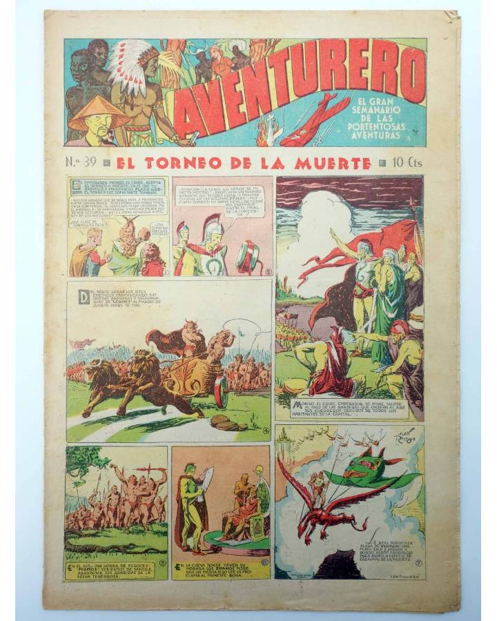Cubierta de AVENTURERO. SEMANARIO DE LAS PORTENTOSAS AVENTURAS Nº 39 (Vvaa) Hispano Americana 1936. ORIGINAL