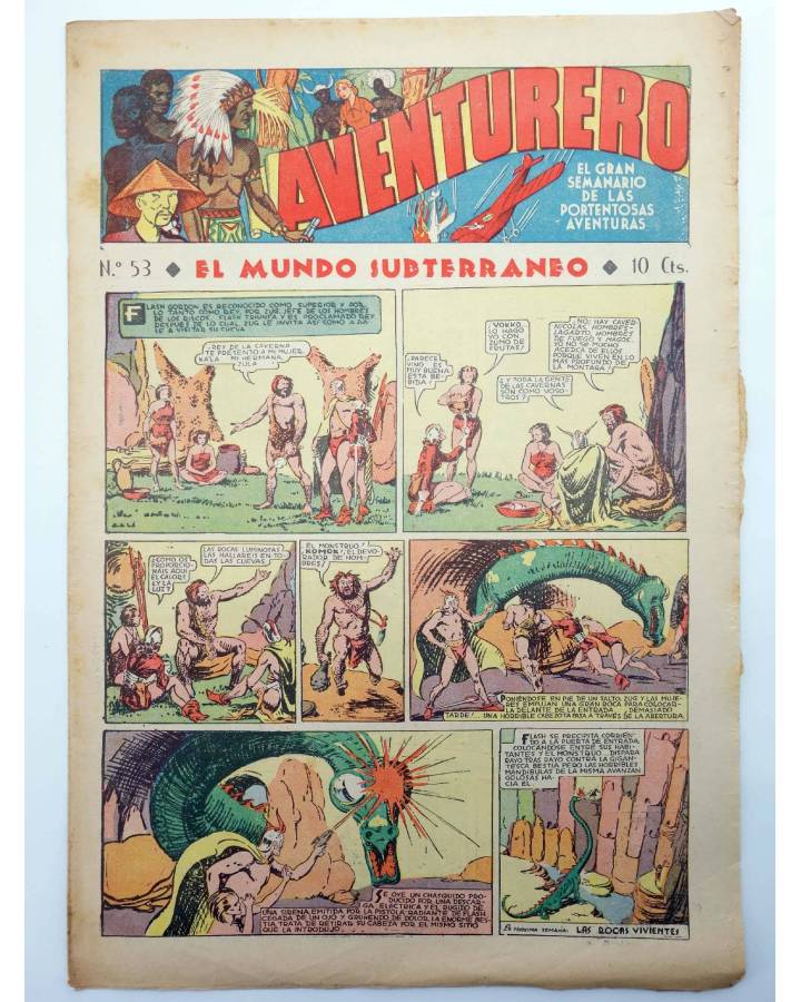 Cubierta de AVENTURERO. SEMANARIO DE LAS PORTENTOSAS AVENTURAS Nº 53 (Vvaa) Hispano Americana 1936. ORIGINAL