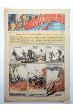 Cubierta de AVENTURERO. SEMANARIO DE LAS PORTENTOSAS AVENTURAS Nº 91 (Vvaa) Hispano Americana 1937. ORIGINAL