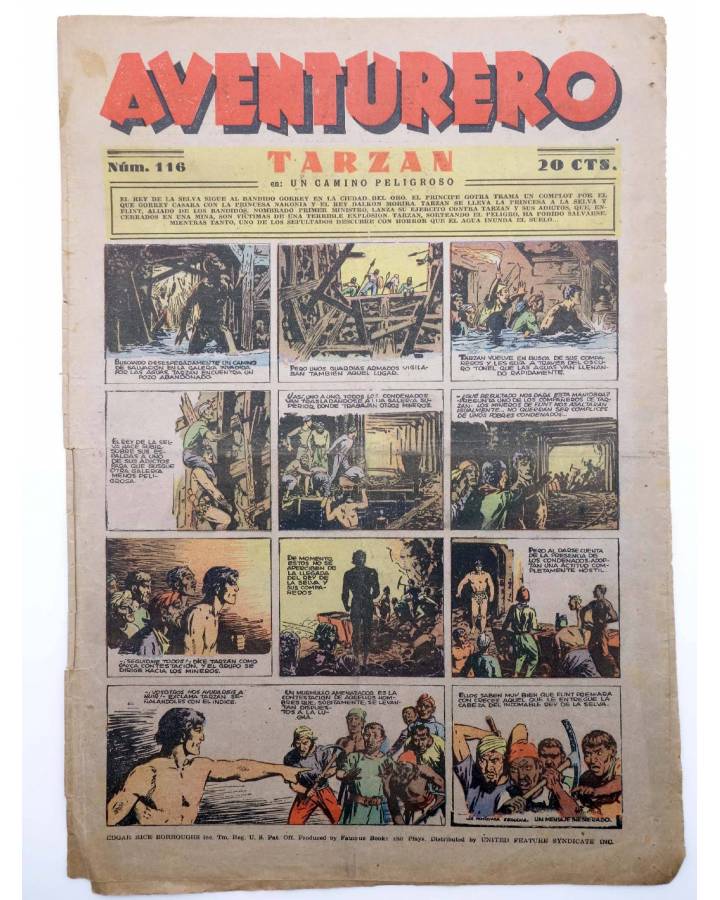Cubierta de AVENTURERO. SEMANARIO DE LAS PORTENTOSAS AVENTURAS Nº 116 (Vvaa) Hispano Americana 1937. ORIGINAL