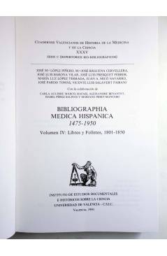 Muestra 2 de BIBLIOGRAPHIA MÉDICA HISPÁNICA 1475-1950 VOL IV. 1801 - 1850 (Vvaa) CSIC 1991