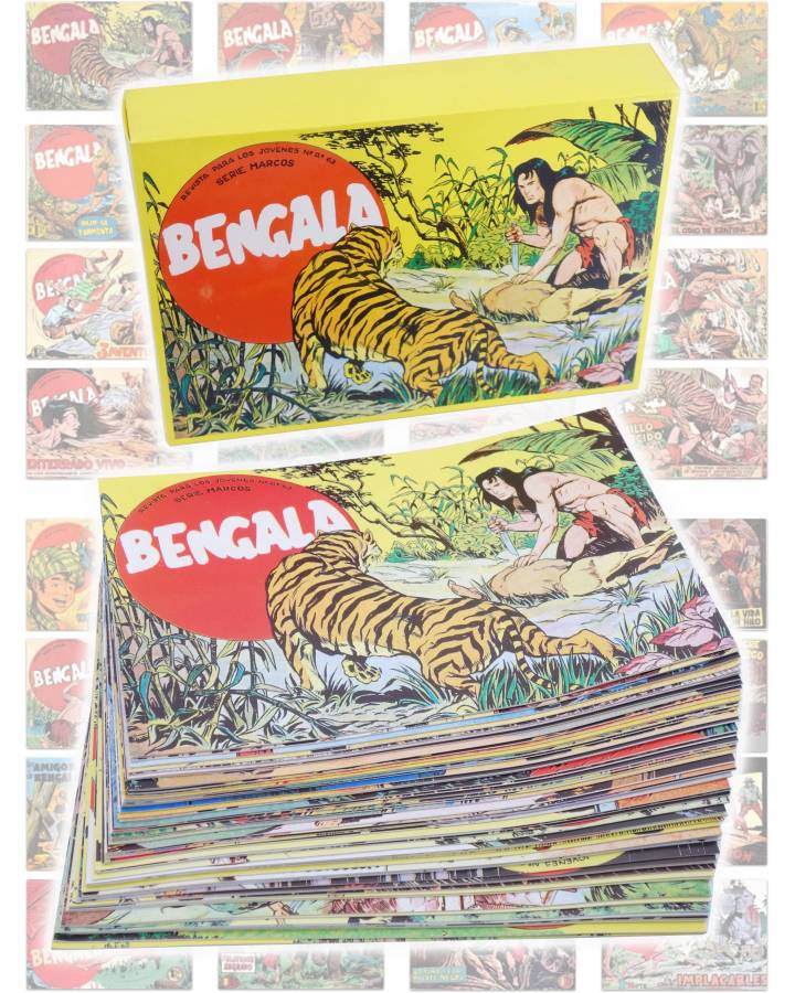 Cubierta de BENGALA 1 A 54. COMPLETA. MAGA 1959 (Quesada / Ortiz) Comic MAM Circa 1980. REEDICIÓN FACSIMIL