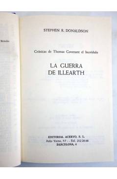 Muestra 1 de CRONICAS DE THOMAS DE COVENANT EL INCREDULO LIBRO II. LA GUERRA DE ILLEARTH (Stephen R. Donalson) 1988. SIN