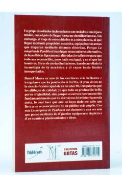 Contracubierta de GOTAS 6. LA MÁQUINA DE PYMBLIKOT (Daniel Mares) Pulp Ediciones 2004