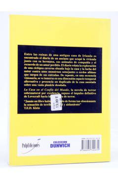 Contracubierta de DUNWICH 1. LA CASA EN EL CONFÍN DEL MUNDO (William Hope Hodgson) Pulp Ediciones 2004