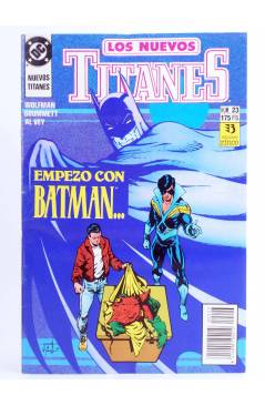 Cubierta de LOS NUEVOS TITANES 23. EMPEZÓ CON BATMAN… (Marv Wolfman / Tom Grummett) Zinco 1991