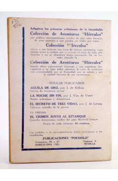 Contracubierta de COLECCIÓN DE AVENTURAS HÉRCULES 3. EL SECRETO DE TRES VIDAS. Pocholo Circa 1940