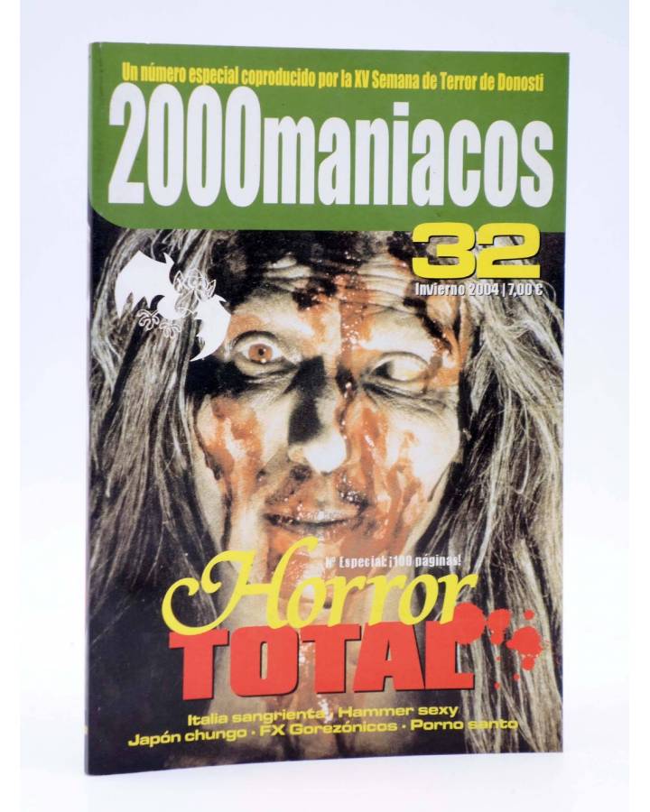 Cubierta de FANZINE 2000 MANIACOS 32. HORROR TOTAL (Vvaa) Manuel Valencia 2004