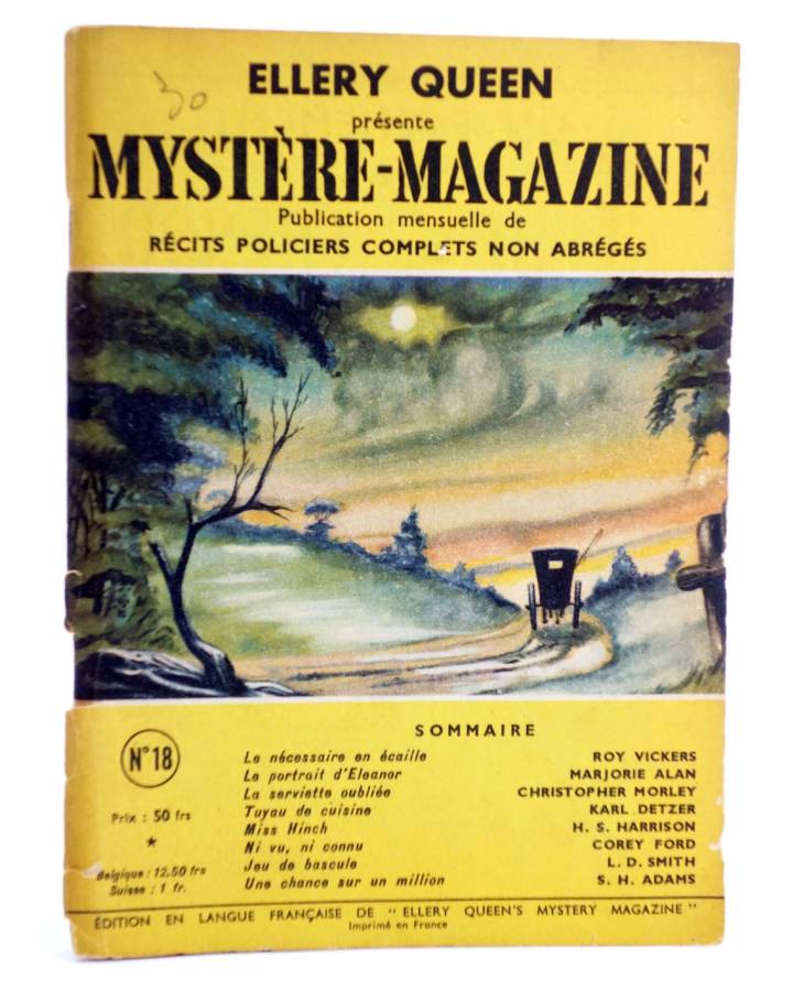 Cubierta de ELLERY QUEEN PRÉSENTE MYSTÈRE MAGAZINE 18. JUILLET (Vvaa) Opta 1949