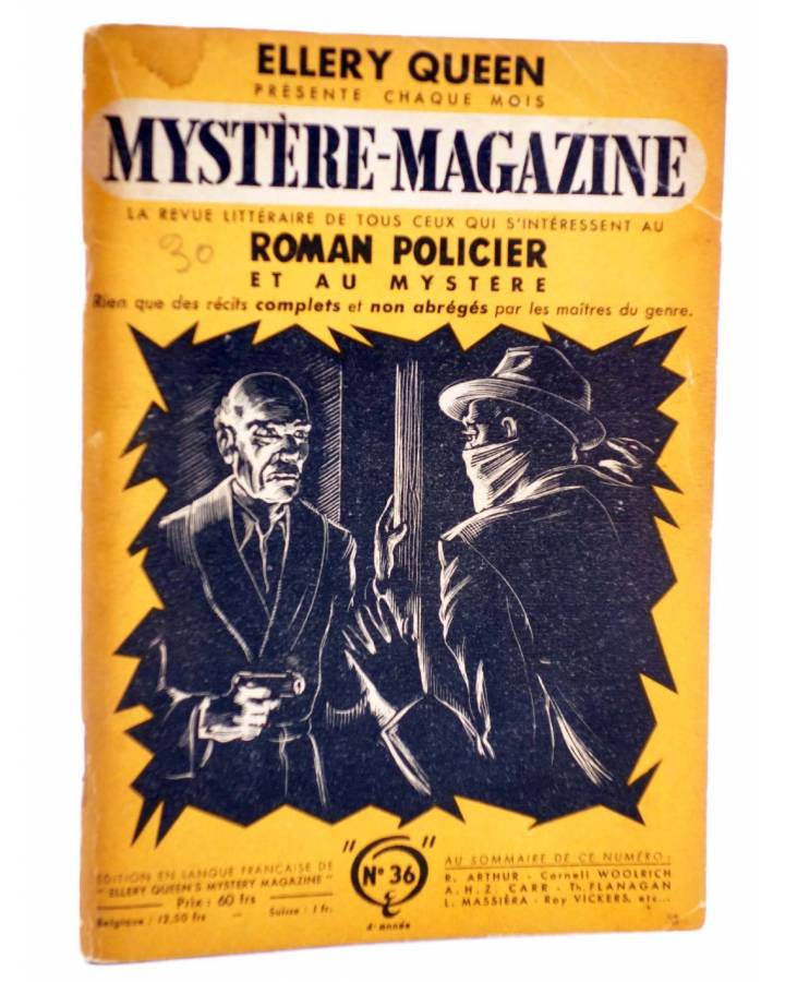 Cubierta de ELLERY QUEEN PRÉSENTE MYSTÈRE MAGAZINE 36. JANVIER (Vvaa) Opta 1951
