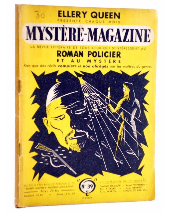 Cubierta de ELLERY QUEEN PRÉSENTE MYSTÈRE MAGAZINE 39. AVRIL (Vvaa) Opta 1951