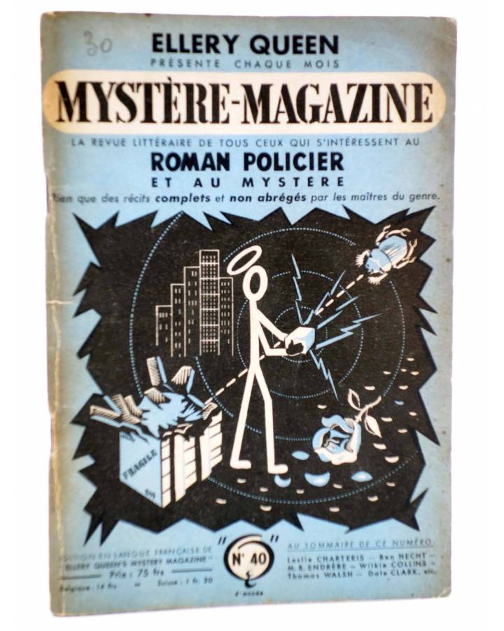 Cubierta de ELLERY QUEEN PRÉSENTE MYSTÈRE MAGAZINE 40. MAI (Vvaa) Opta 1951