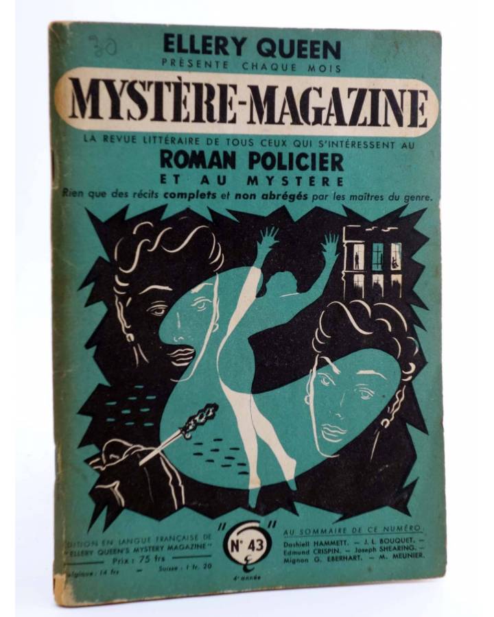 Cubierta de ELLERY QUEEN PRÉSENTE MYSTÈRE MAGAZINE 43. AOÛT (Vvaa) Opta 1951