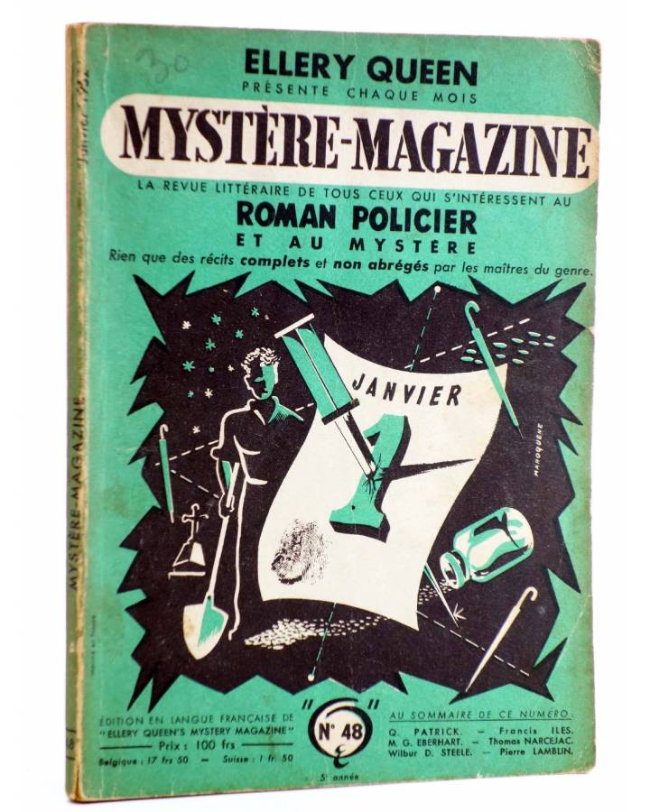 Cubierta de ELLERY QUEEN PRÉSENTE MYSTÈRE MAGAZINE 48. JANVIER (Vvaa) Opta 1952