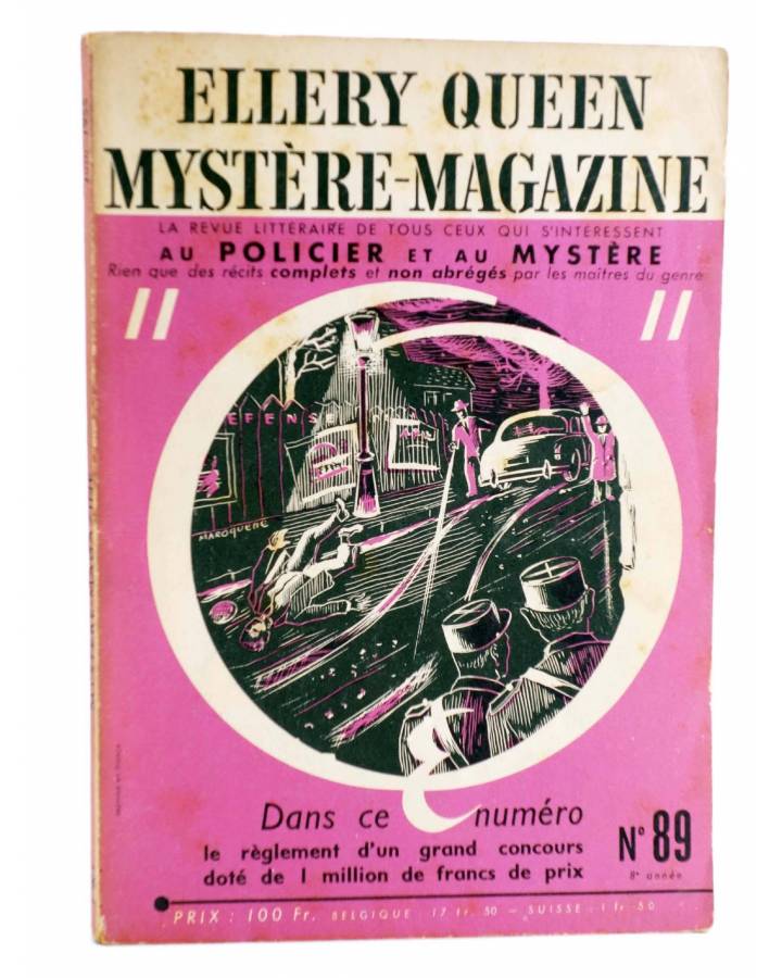 Cubierta de ELLERY QUEEN PRÉSENTE MYSTÈRE MAGAZINE 89. JUIN (Vvaa) Opta 1955