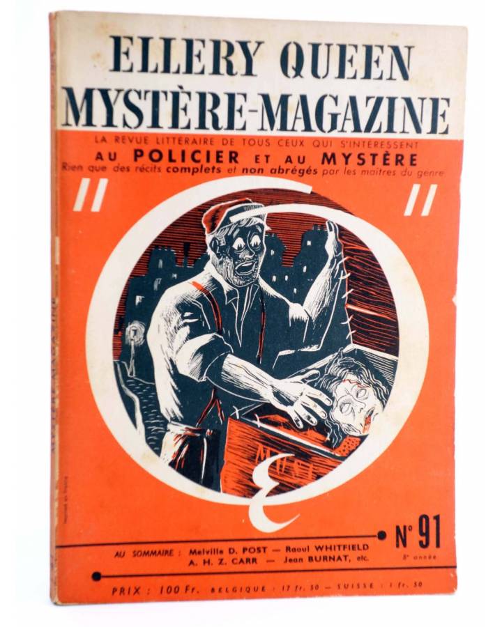 Cubierta de ELLERY QUEEN PRÉSENTE MYSTÈRE MAGAZINE 91. AOÛT (Vvaa) Opta 1955