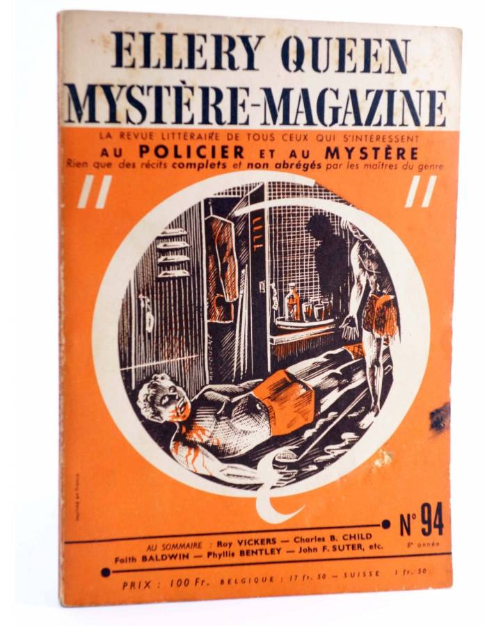Cubierta de ELLERY QUEEN PRÉSENTE MYSTÈRE MAGAZINE 94. NOVEMBRE (Vvaa) Opta 1955
