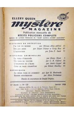 Muestra 1 de ELLERY QUEEN PRÉSENTE MYSTÈRE MAGAZINE 120. JANVIER (Vvaa) Opta 1958