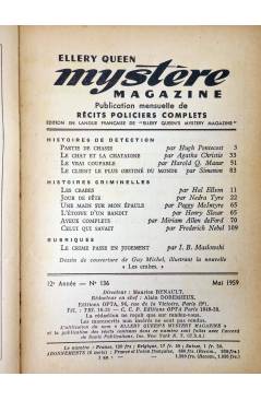 Muestra 1 de ELLERY QUEEN PRÉSENTE MYSTÈRE MAGAZINE 136. MAI (Vvaa) Opta 1959