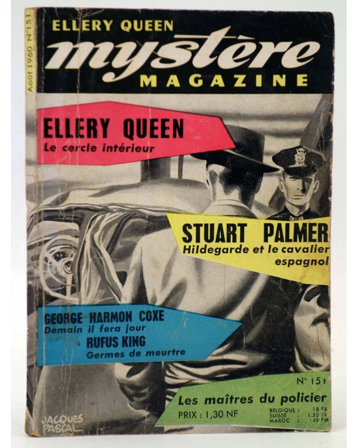 Cubierta de ELLERY QUEEN PRÉSENTE MYSTÈRE MAGAZINE 151. AOÛT (Vvaa) Opta 1960