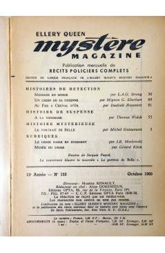 Muestra 1 de ELLERY QUEEN PRÉSENTE MYSTÈRE MAGAZINE 153. OCTOBRE (Vvaa) Opta 1960
