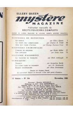Muestra 1 de ELLERY QUEEN PRÉSENTE MYSTÈRE MAGAZINE 154. NOVEMBRE (Vvaa) Opta 1960