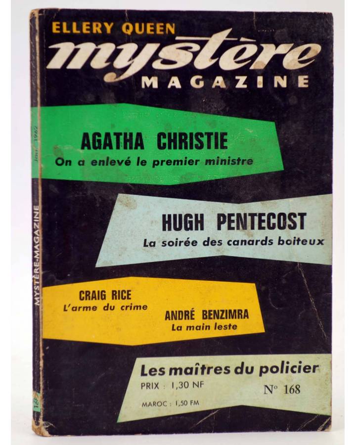 Cubierta de ELLERY QUEEN PRÉSENTE MYSTÈRE MAGAZINE 168. JANVIER (Vvaa) Opta 1962