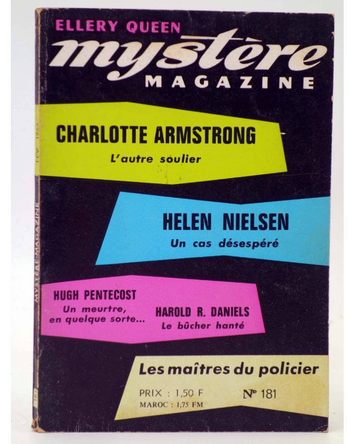 Cubierta de ELLERY QUEEN PRÉSENTE MYSTÈRE MAGAZINE 181. FÉVRIER (Vvaa) Opta 1963