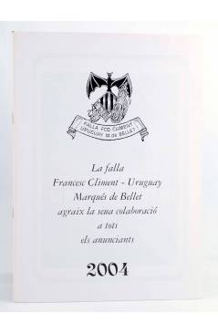 Muestra 4 de FALLA FRANCESC CLIMENT - URUGUAY - MARQUÉS DE BELLET. LLIBRET ANY 2004. EN ESTUCHE. Valencia 2004