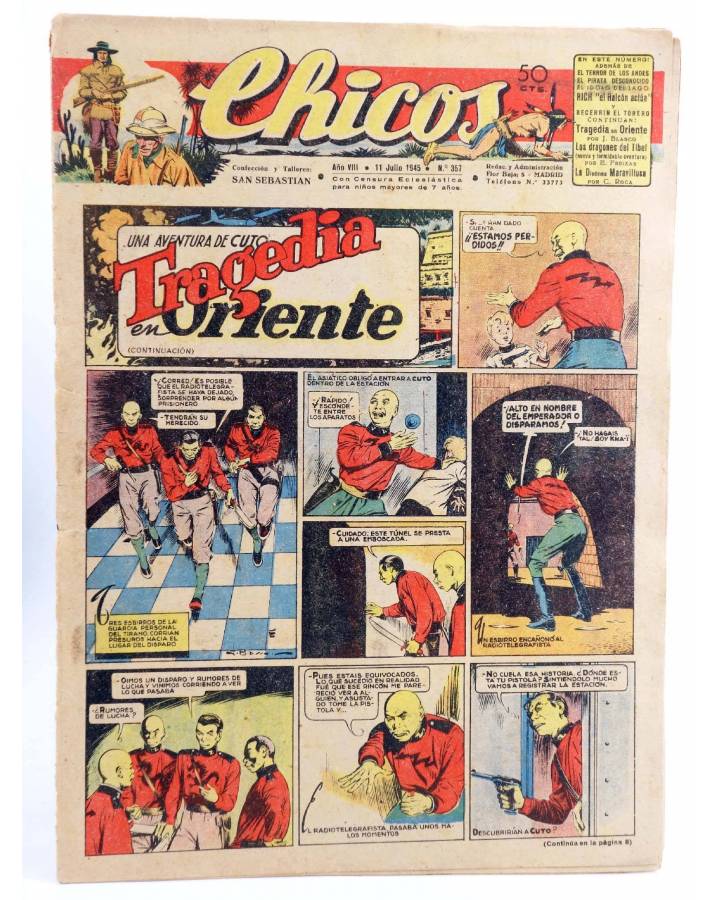 Cubierta de CHICOS 357. 11 DE JULIO DE 1945 (Vvaa) Consuelo Gil 1945. ORIGINAL