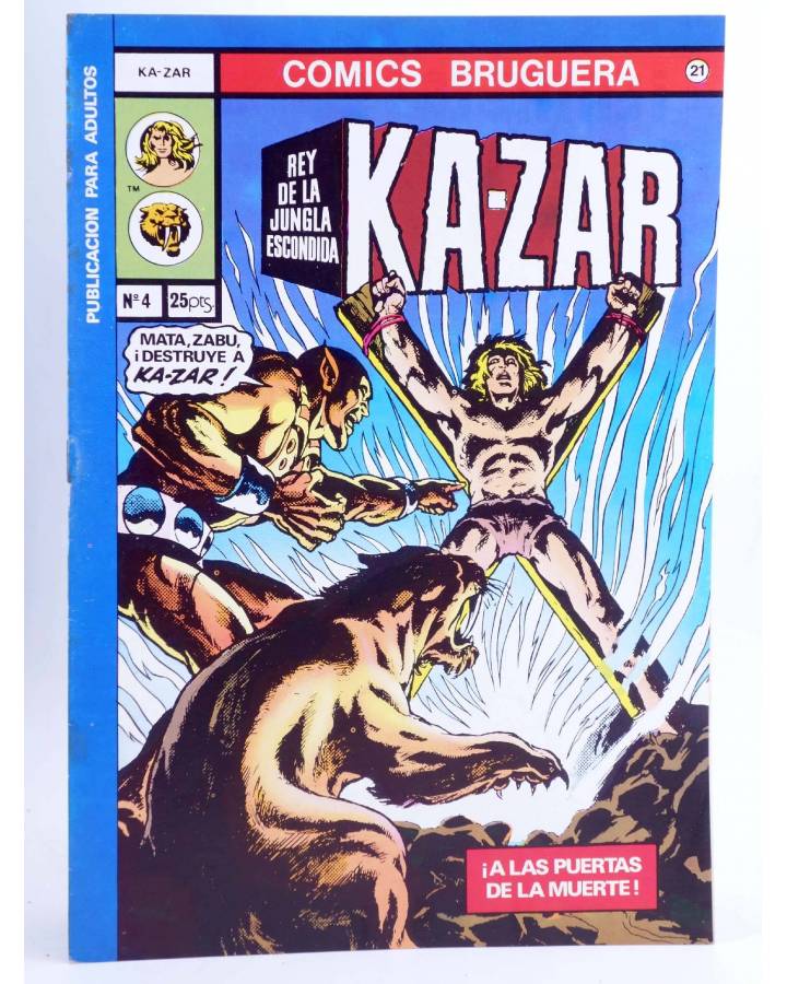 Cubierta de COMICS BRUGUERA 21. KA-ZAR KAZAR Nº 4 (Mike Friedrich / Don Heck) Bruguera 1978
