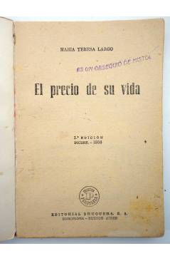 Muestra 1 de PIMPINELA 527. EL PRECIO DE SU VIDA (M. Teresa Largo) Bruguera Bolsilibros 1956