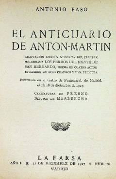 Muestra 1 de LA FARSA 16. EL ANTICUARIO DE ANTÓN-MARTÍN (Antonio Paso) Madrid 1927